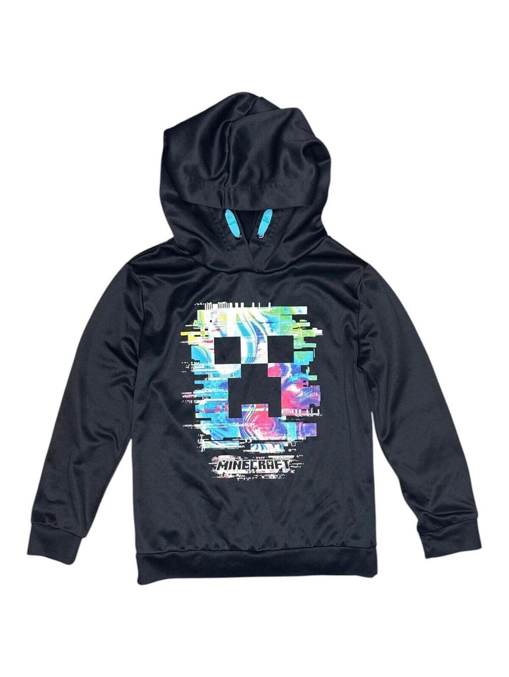 Minecraft Sequin Creeper Black Hoodie Kids